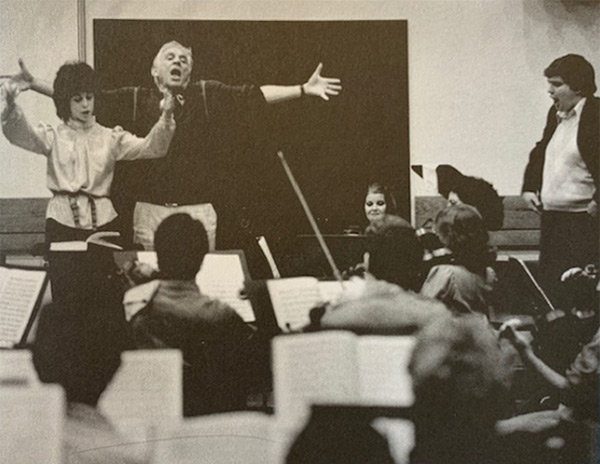 JoAnn with Leonard Bernstein at The Juilliard School.
